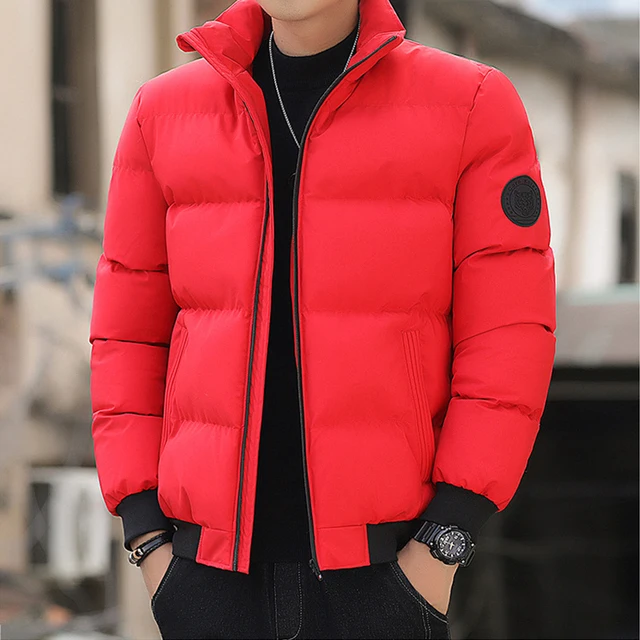 Chaquetas gruesas y cálidas para hombre, Parka informal con cremallera, prendas de vestir con estampado de DJ, cortavientos de algodón acolchado, invierno, novedad