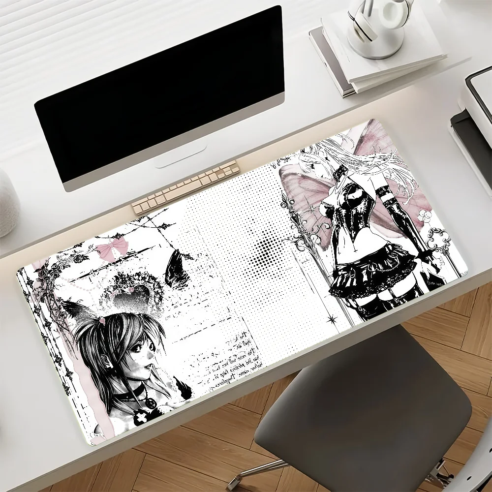 Hot Anime Misa Death Note Gaming Mouse Pad Anti‑Slip Rubber Base Large PC Keyboard Laptop Desk Mat for Office Student Home