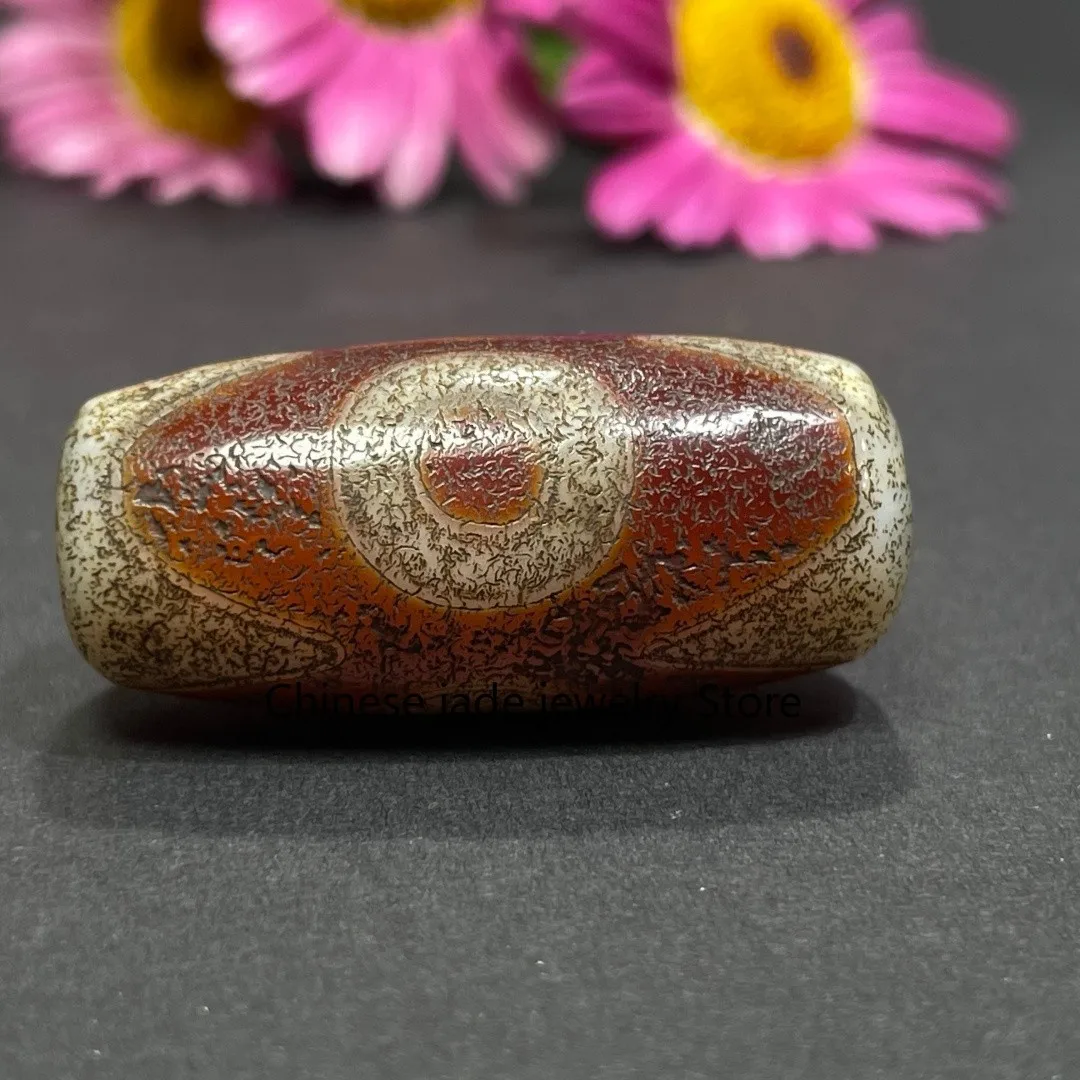 Tibetan Nepalese Himalayan Ancient agate Old Dzi Talisman 3 eye Beads Amulet 1