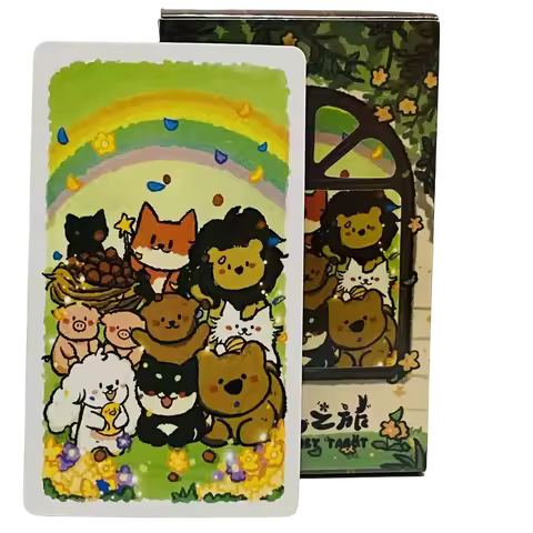 Cute BOJI Journey Tarot Cards 78Pcs Classic Wait Tarot Deck Cartoon Rabbit Board Games