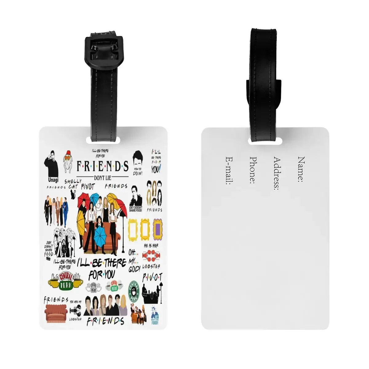 Funny TV Show Friends Collage Luggage Tag for Suitcases Cute Baggage Tags Privacy Cover ID Label