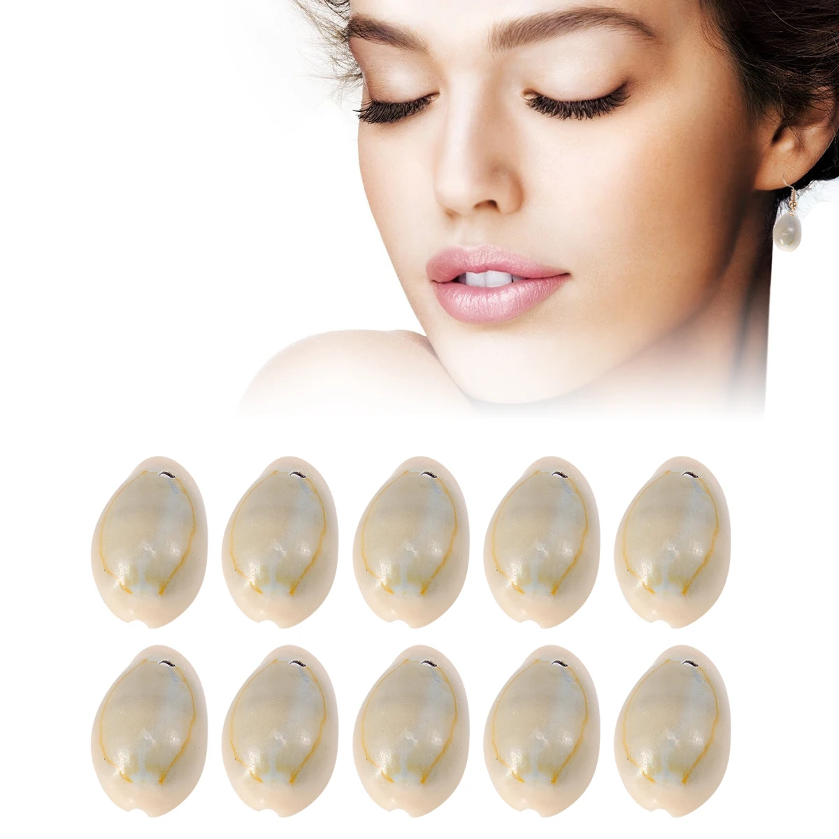 

50Pcs Unique Natural Shell Conch Pendant Sea Snail Earring Necklace Crafting Supplies Grey