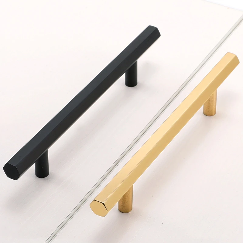 Hexagon Kitchen Cabinet Door Handle Light Luxury Nordic Style Kitchen Cabinet Drawer Handle Gold Black.