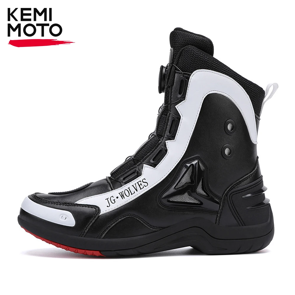 

Motorcycle Riding High top Shoes Men Racing Boots Breathable Durable Off-road Motorbike Rubber Anti-fall Safety protection