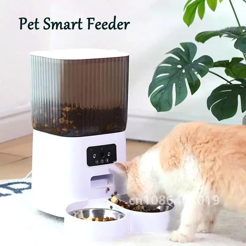 Automatic cat Feeder smart auto pet bowl APP with Camera Remote Control Large 5L dog dowble bowl cat Food Dispenser pet supplies