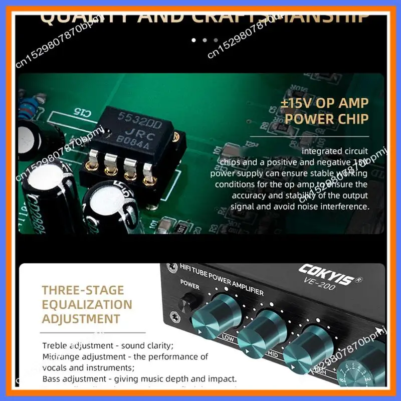 

BAAE Hifi Tube Audio Preamplifier 6K4 Vacuum Tube Amplifier Buffer Adjustment Audio Tube Preamp Stereo Receiver EU Plug