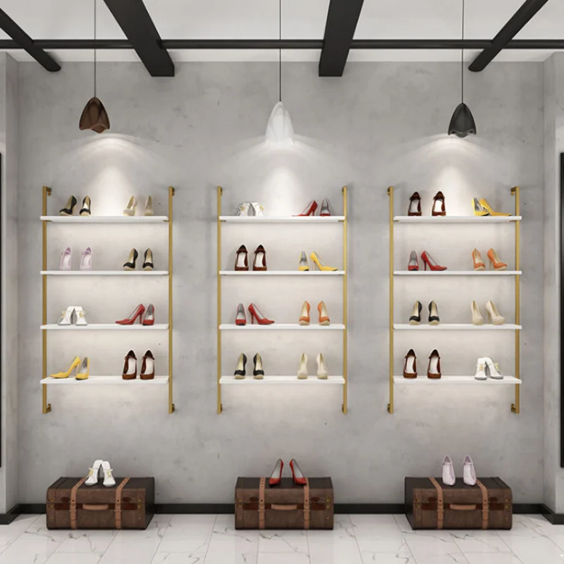 Custom.Showroom تصميم الحديثة الحائط حقيبة يد عرض متجر الأحذية عرض رفوف الأحذية حامل عرض الرف
