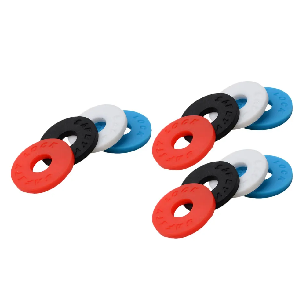 

12 Pcs Anti-slip Gasket Round Rubber Locks Buckle Strap Blocks for Ukulele Bass Fixator Buttons Strap Locks Guitar Belt Button