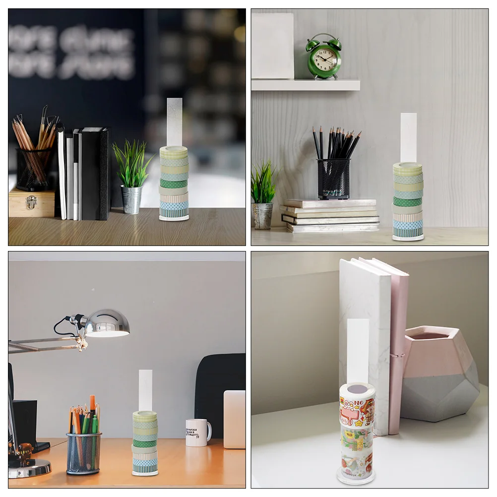 

3 Sets Transparent Adhesive Tape Rack Acrylic Washi Organizer Detachable Double-Sided Holder Stand Storage Shelf Easy