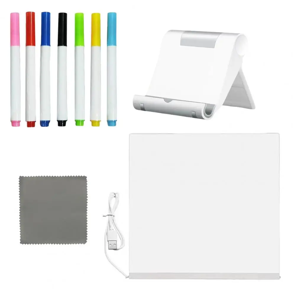 LED Note Board Multicolor LED Drawing Pad Light-up Acrylic Message Board Illuminated Dry Erase Writing Board for Kids And Adults