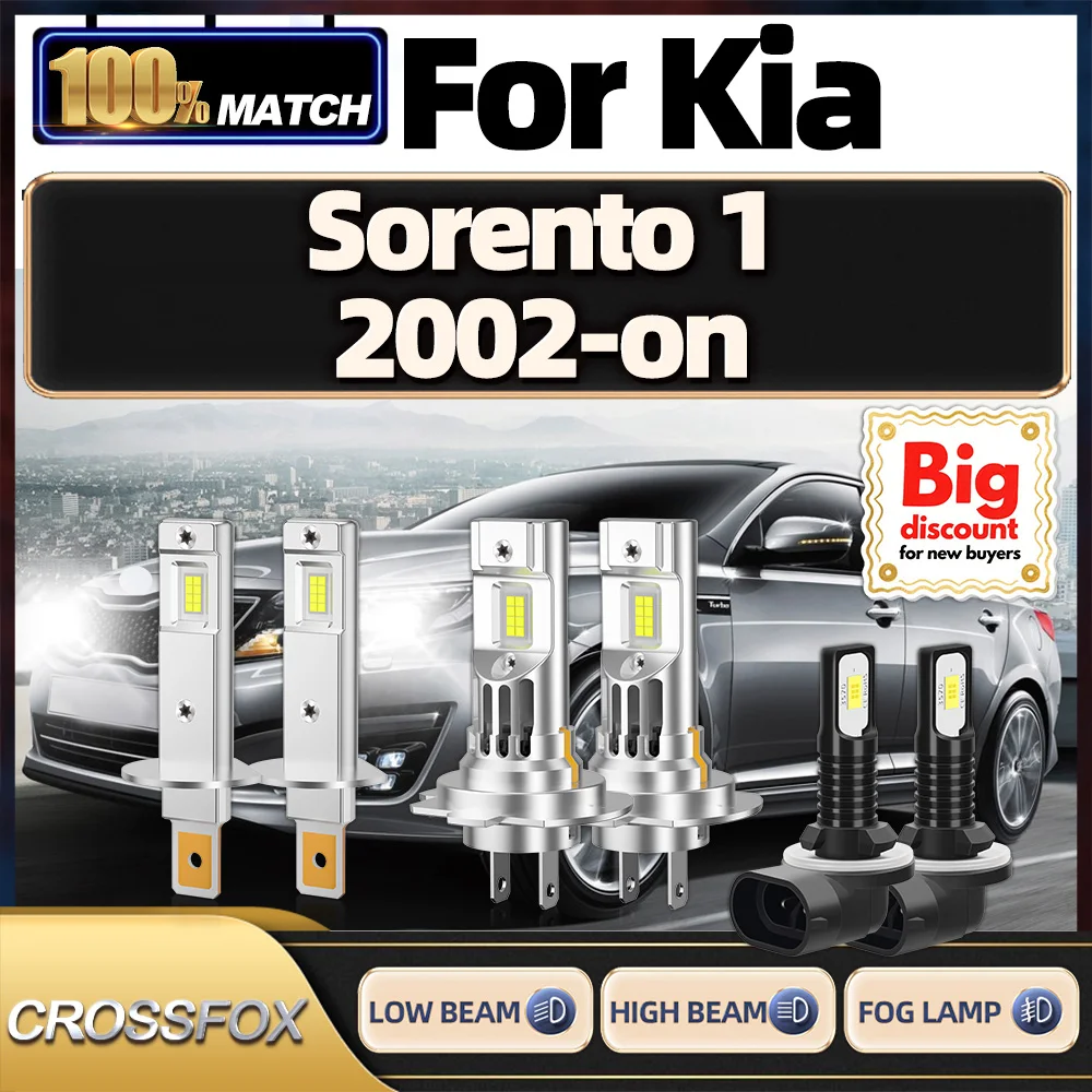 

CROSSFOX LED Headlight Bulbs Headlamp Ampoules Fog Lamp For Kia Sorento 1 2002 2003 2004 2005 2006 2007 2008 2009 2010 2011-2025