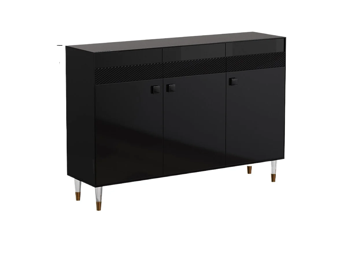 LMM Italian minimalist home shoe cabinet household door wall porch cabinet high-end black locker