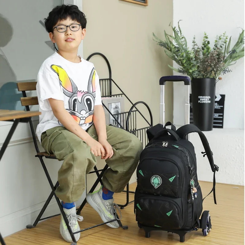 Mochilas escolares con ruedas, mochilas escolares para niños, bolsa con ruedas, mochila escolar ortopédica impermeable, mochila con ruedas para estudiantes