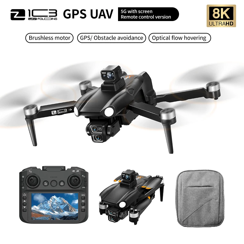 

Z103 ultra drone professional 8k 4 axis lens dual camera hd 5g gps wifi fpv eis rc drone laser avoid obstacles quadcopter toyS