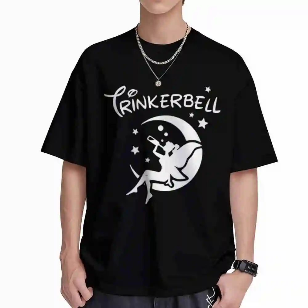 Alcohol Drinker Bell Parody Satire Drinking Carnival Short Sleeve Tee 100% Cotton T-Shirt