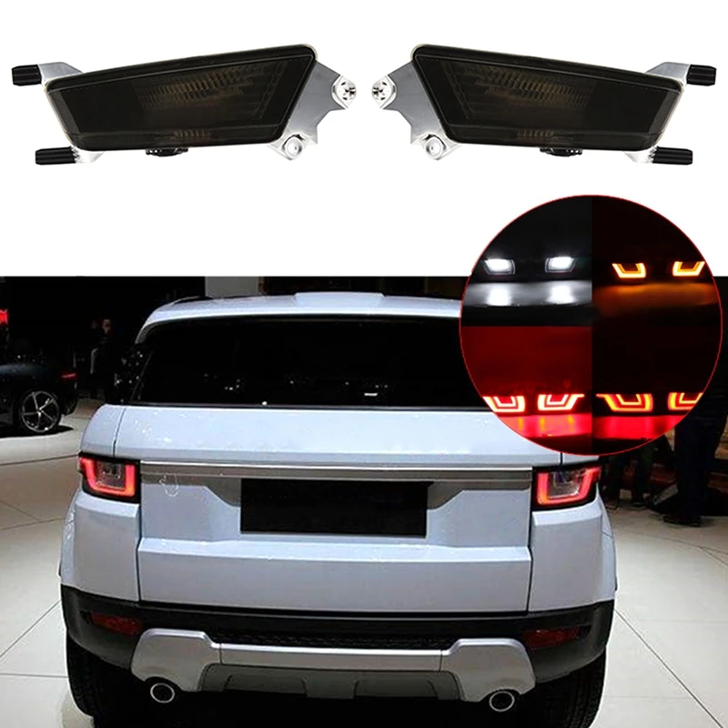 2PCS Car Light Smoke Tail Light Rear Brake Lamp Bumper Reflector Warning Fog Light For Range Rover Evoque 2011-2018