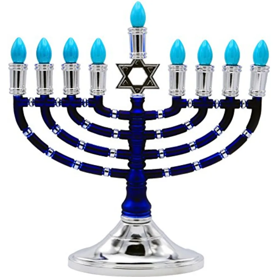 Menorah Bulbs Teal Blue Electric Menorah Flame Shaped Replacement Bulbs 9-Pack