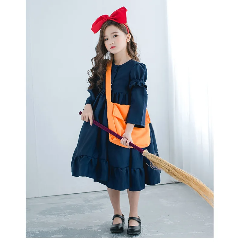 أزياء الهالوين للأطفال بيت الساحرة في حالات الطوارئ أنيمي كوس فستان ياباني ملابس الأطفال أداء زي الساحرة كيكي