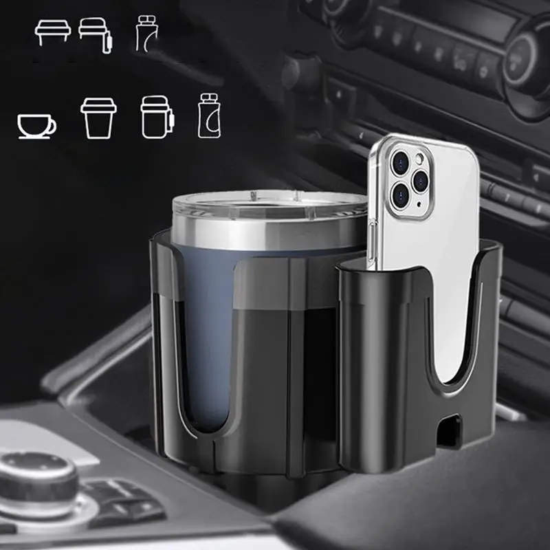 

Car Cup Holder Expander 2 In 1 Car Cup Holder With Phone Mount Adjustable Expander Cup Phone Holder Auto Bottle Holder Organizer