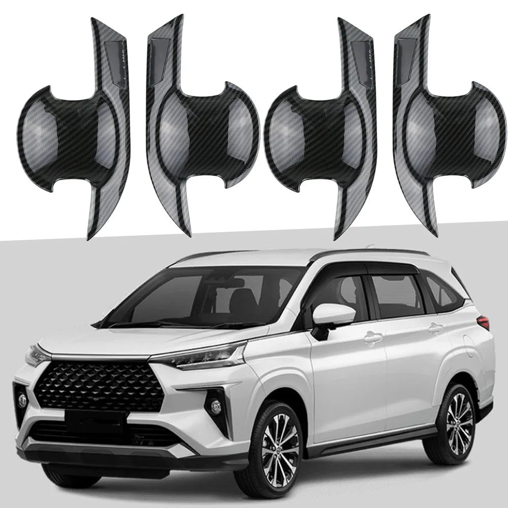 

Carbon Fiber Car Door Handle Bowl Cover Trim Frame for Toyota Avanza Premio Veloz Cross 2022 2023 2024 Door Handle Stickers