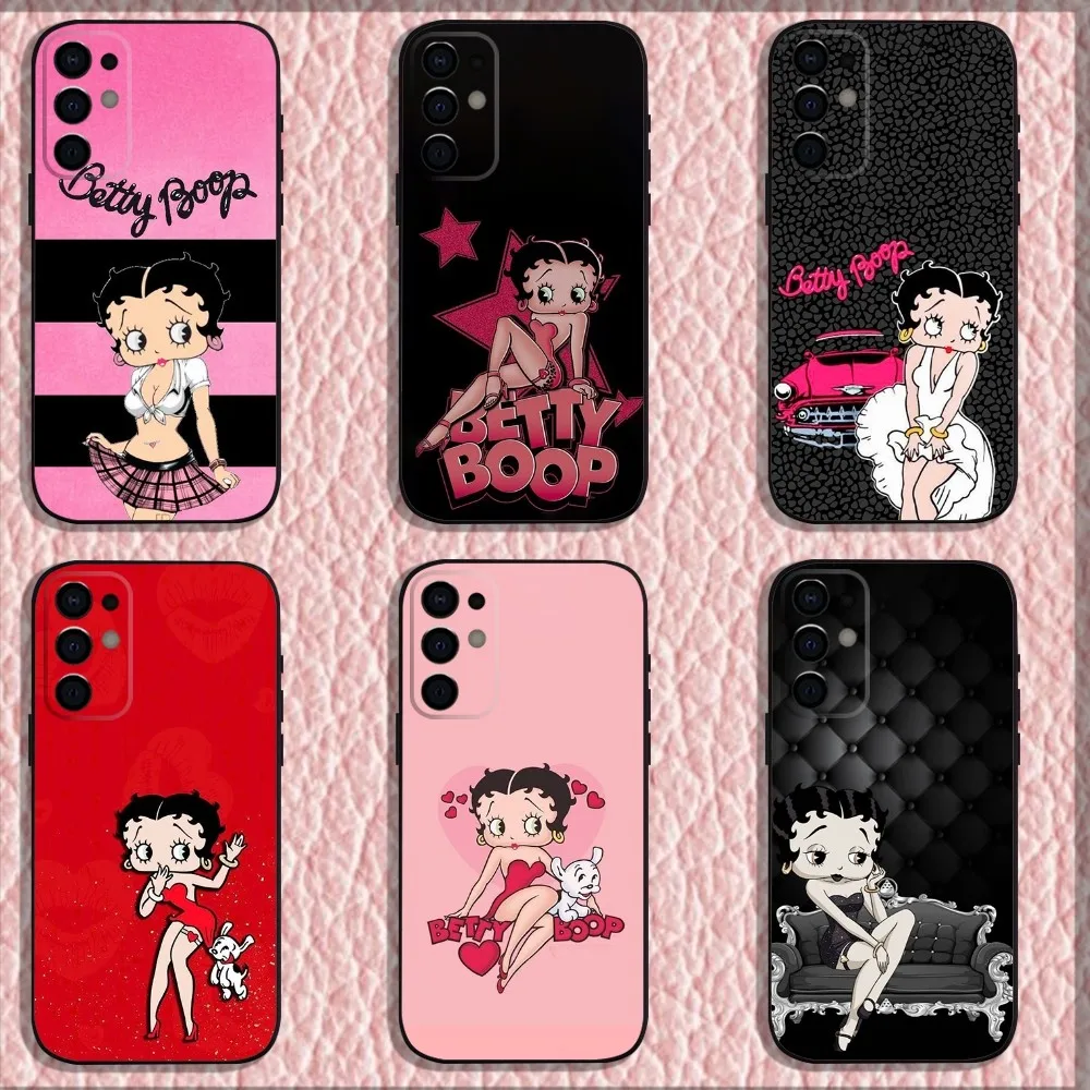 Cartoon-B-BettyS-S Phone Case For Samsung S24,S21,S22,S23,S30,Ultra,S20,Plus,Fe,Lite,Note,10,9,5G Black Soft Shell