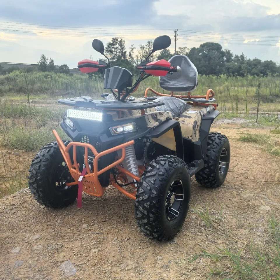 4 Wheel ATV 10 Inch Aluminum Wheels, 200CC All Terrain Vehicle, Rear Drive with Winch, Off-Road UTV Quad Bike