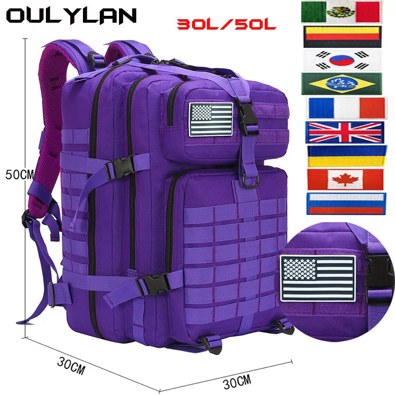 

Мужской водонепроницаемый тактический рюкзак OULYLAN объемом 50 л/30 л, рюкзак для походов, кемпинга, охоты