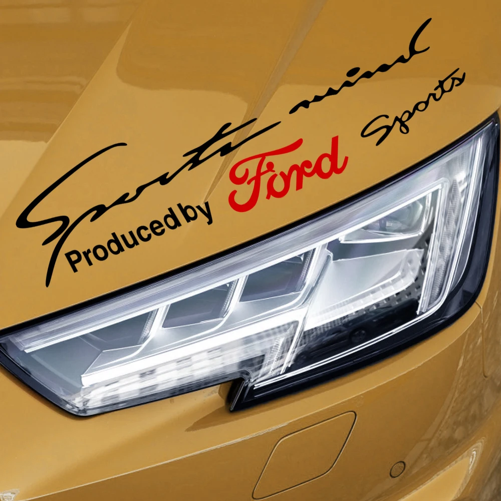 Sports Mind Car Headlight Light Eyebrow Stickers Hood PVC Logo For Ford Fiesta Mustang Ranger Kuga Transit Focus 2 Mondeo mk4 7