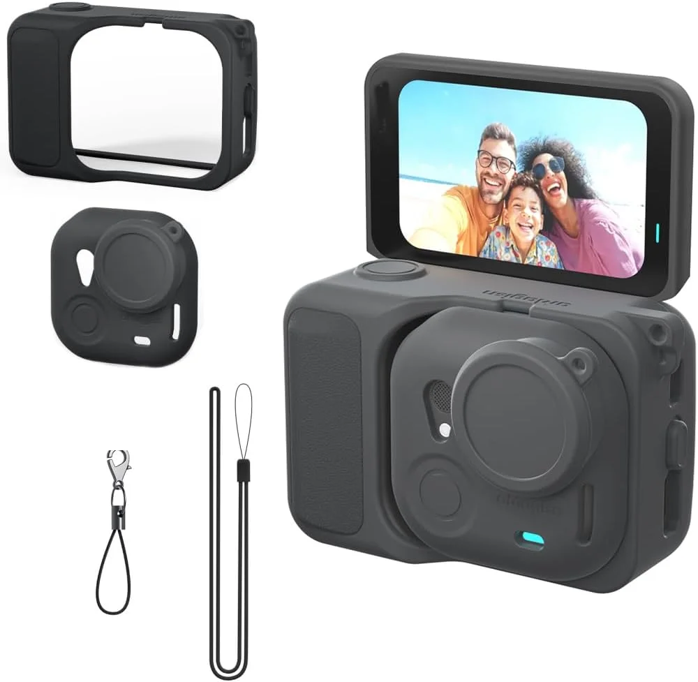 Coyktonty Silicone Cover Set for Insta360 Go Ultra Camera Anti-Loss Strap/Lanyard/Slicone case for The Action pod/Silicone Cover
