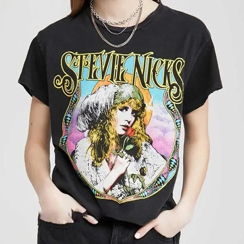 Stevie Nicks Back Cotton T Shirt Vintage Funny For Hot