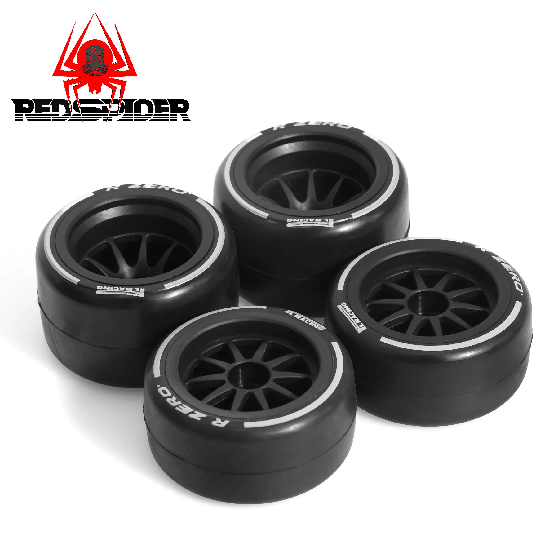 1/10 RC سيارة F1 سباق الإطارات المطاطية للعجلات الأمامية والخلفية 4 قطعة لقوى الفريق 1/10 F1