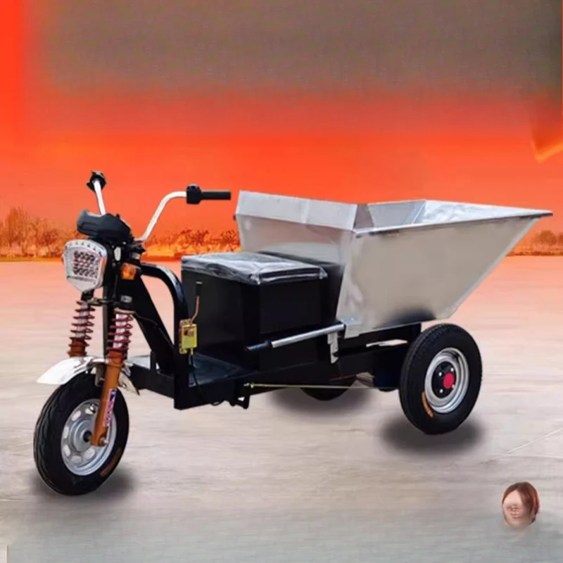 

Electric stainless steel Farm pulling manure Agricultural feed truck Three-wheel dump truck