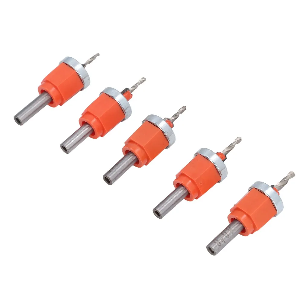 5pcs High Speed Steel Countersink Drill Bit Set 2.8 3 3.2 3.5 4mm Diameter With Wrench Adjustable Depth Drill Bit