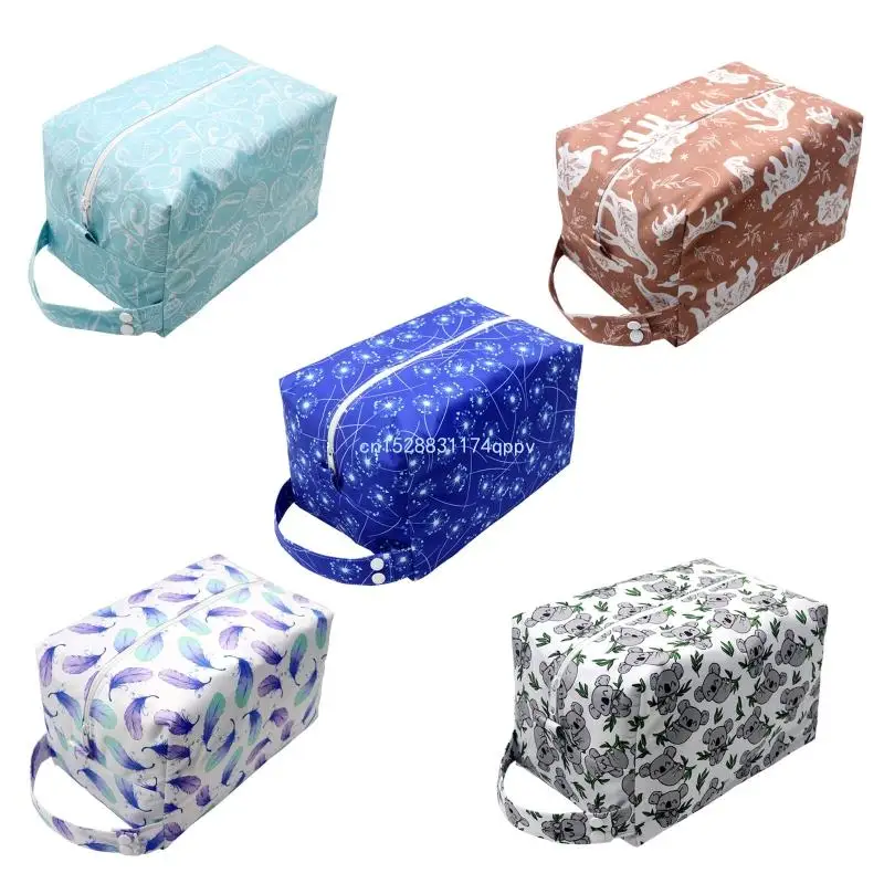 Reusable Cloth Diaper Wet Dry Bags Large Hanging with Buttons for Stroller Waterproof Cloth Diaper Bag Zippered Dropship