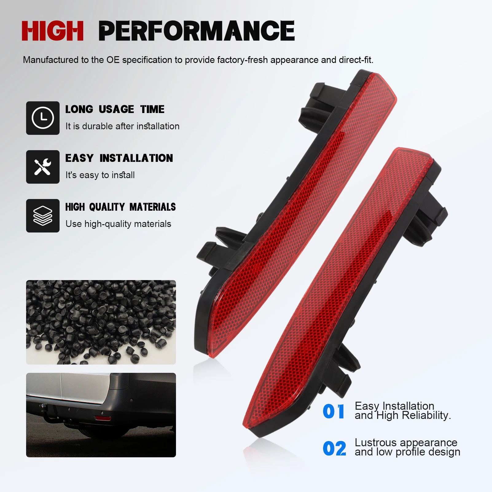 1 Pair A4478260040 Rear LED Bumper Reflector Light Brake Light for Mercedes Benz Vito W447 04.2014-02.2020 V-Class Tourer Box