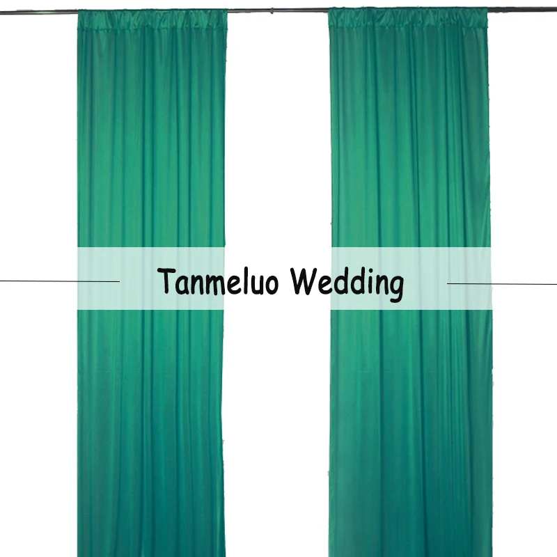 

2PCS Wedding Backdrop Curtain Ice Silk Fabric Drape for Party Curtains Panels Drapery with Rod Pockets Home Window Decorations