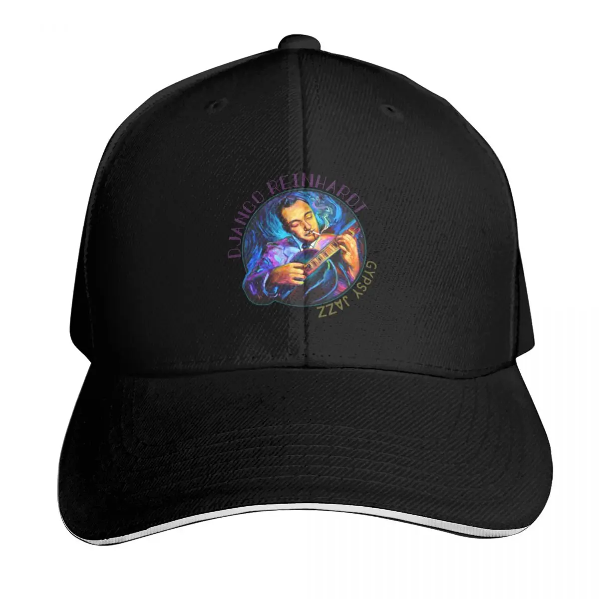 Django Reinhardt Gypsy Jazz Guitarist by Robert Phelps Baseball Cap Men Women Casual Summer Sport Sun Cap