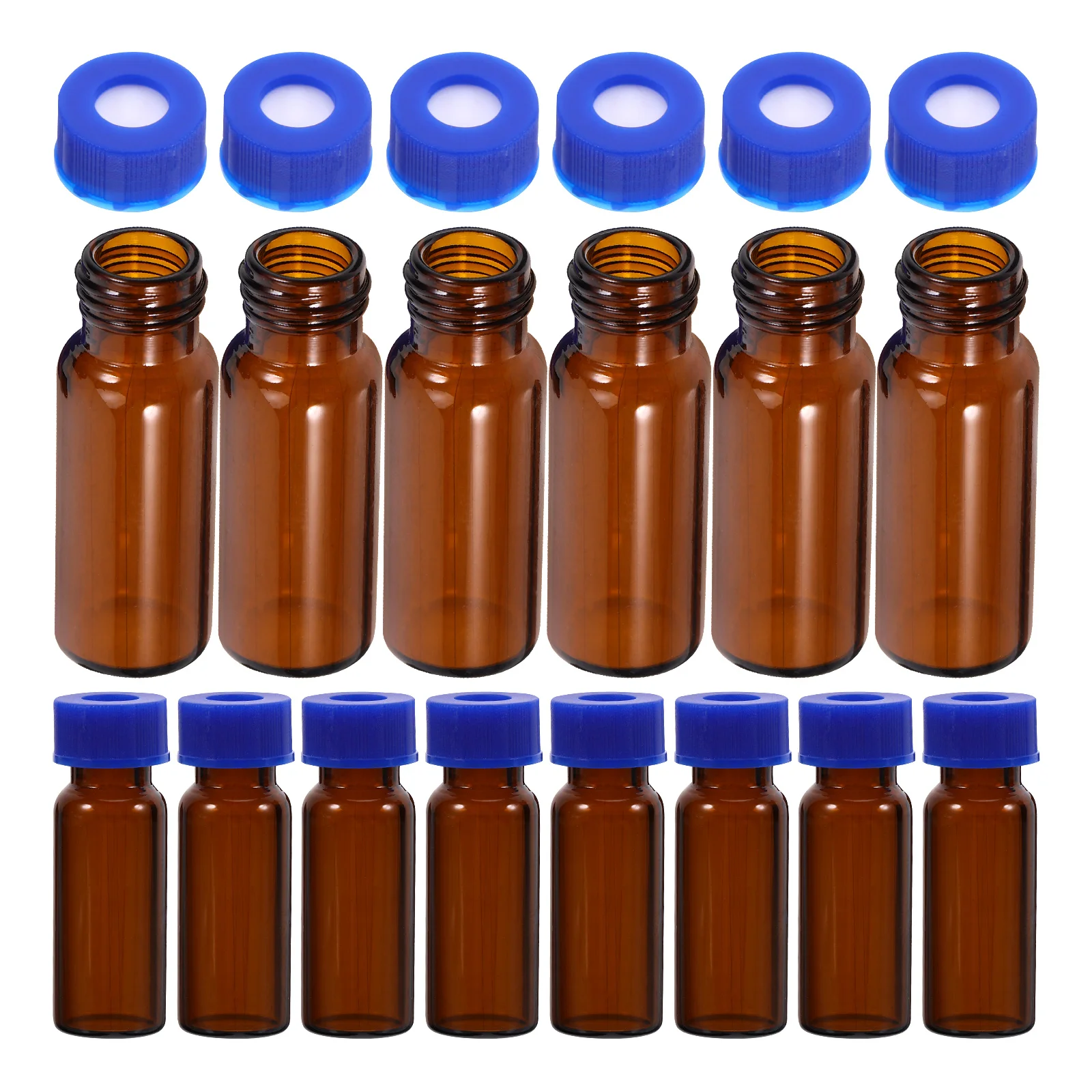 

100Pcs 2ml Glass Vial Sampling Bottle Leakproof Gasket Caps Laboratory Medical Use Small Glass Bottles with Lids