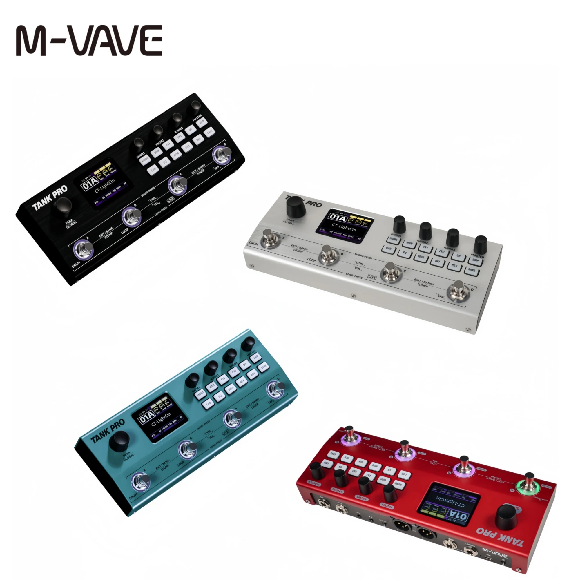 M-VAVE TANK PRO Guitar Effects Processor, 150s Looper, 60 Drum Patterns, 10 Modules, Amp+Cab Sim, XLR DI for Live Performance