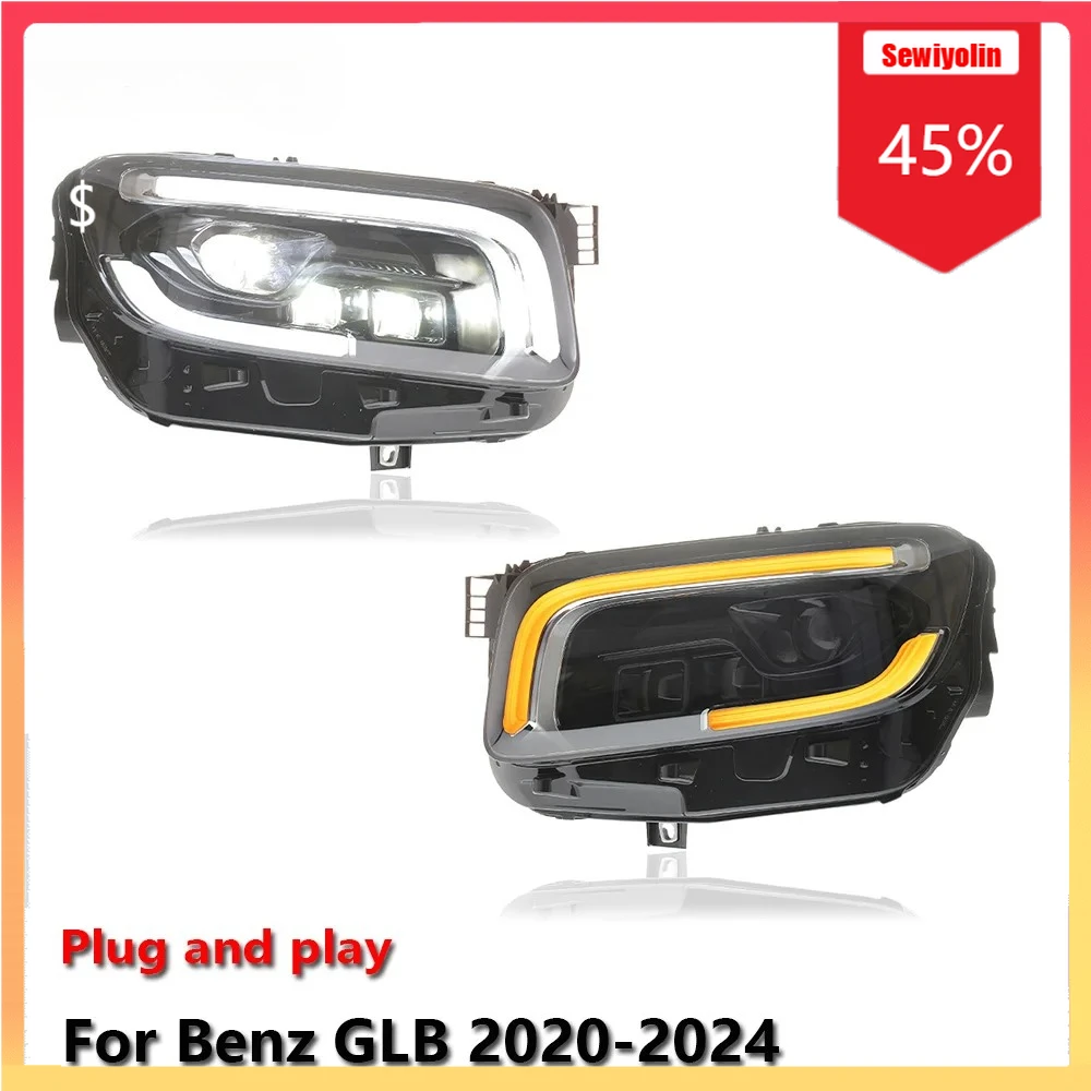 

Car Lamps Headlight Assemblies For Benz GLB 2020-2024 Fog DRL Brake Turn Signal Lamp Plug and Play
