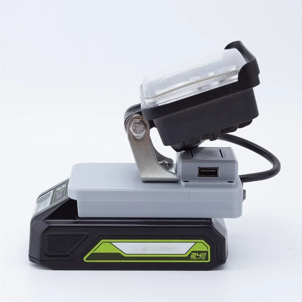 Portable LED Work Light for Greenworks 24V Lithium Battery w/ USB Flashlight Emergency Flood Lamp Camping lamp(NO Battery )