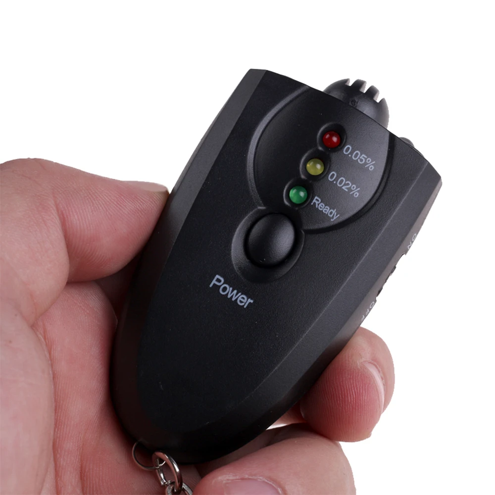 Red Light LED Flashlight Alcohol Breath Tester Breathalyzer Mini Professional Key Chain Alcohol Meter Analyzer Portable Keychain