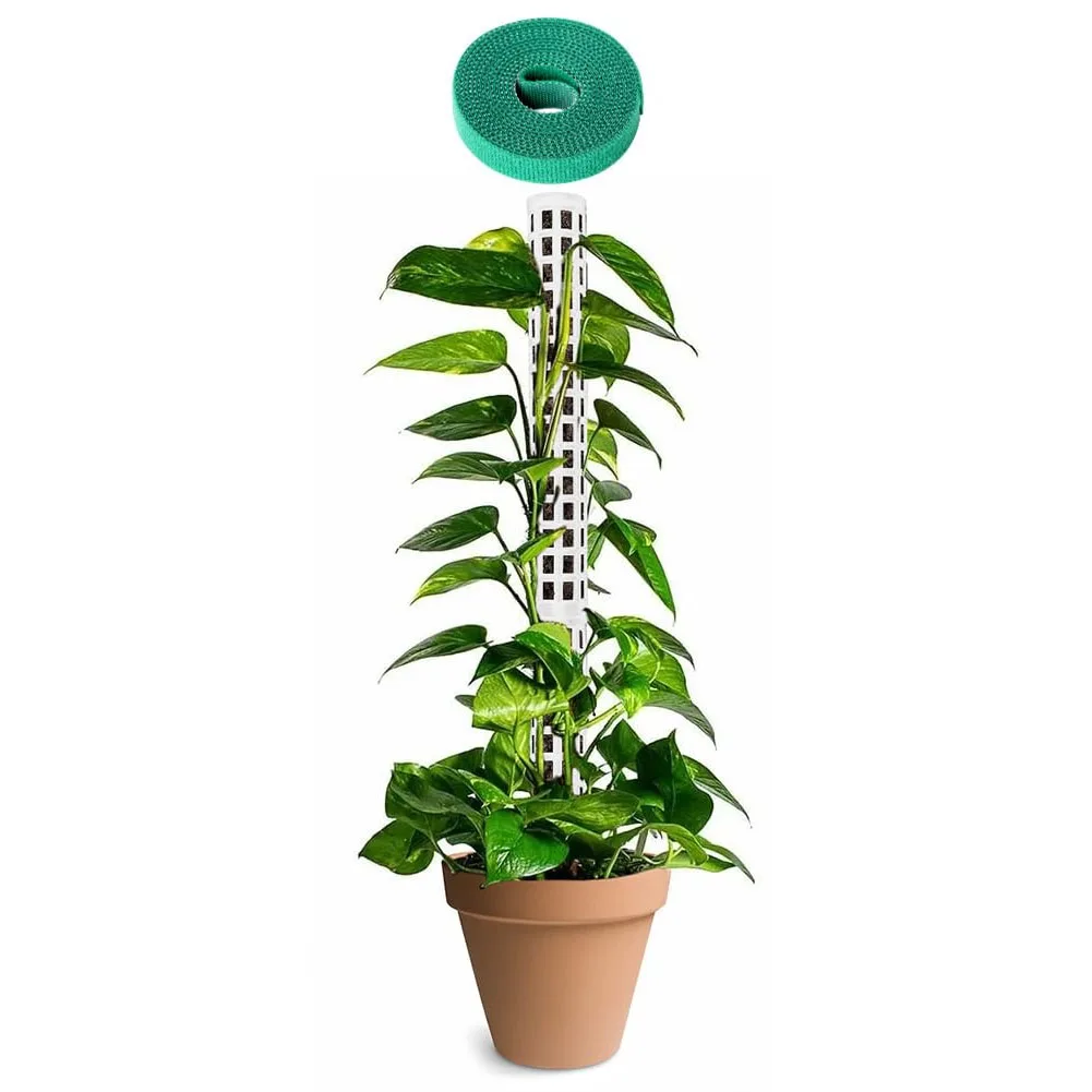 Lightweight Plastic Moss Pole for Climbing Plants White Support Stakes for Monstera For Indoor Outdoor Garden Setup