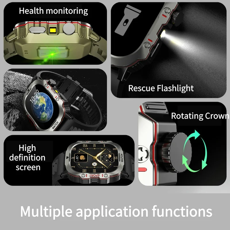 Smartwatch da esterno TF16 Pro Fit Android iOS Orologio Bluetooth Touch screen completo da 2,01 pollici Sport all'aria aperta Chiamata telefonica Bluetooth