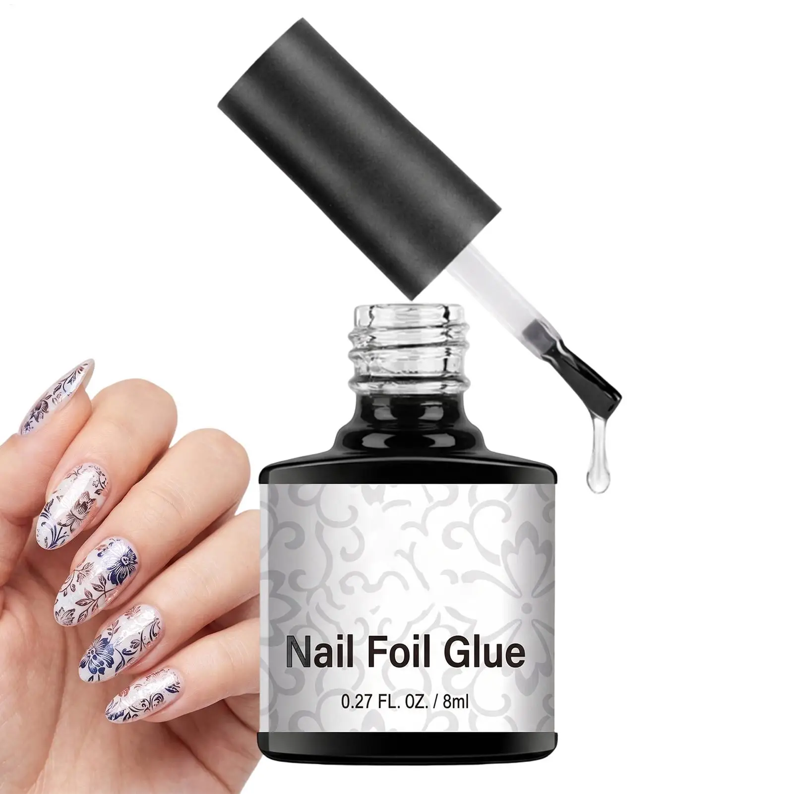 Nail Foil Glue 8ml Transfer Foil Gel Nail Polishing Semi-Permanant Varnish For Adhesive Sticker Nail Glue Soak Off UV LED Gel