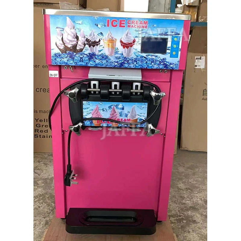 Soft Ice Cream Maker 16-24L/H Commercial Single Flavor Countertop Sorbet Batch Freezer Gelato Equipment Vending Machine