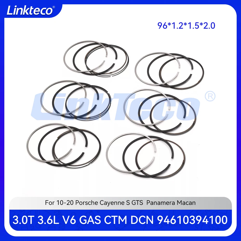 Engine Piston Ring Set Fit 3.0 3.6 T L GAS V6 CTM DCN For 10-20 Porsche Cayenne S Panamera 4S Macan Turbo 92A 970 95B 3.0L 3.6L