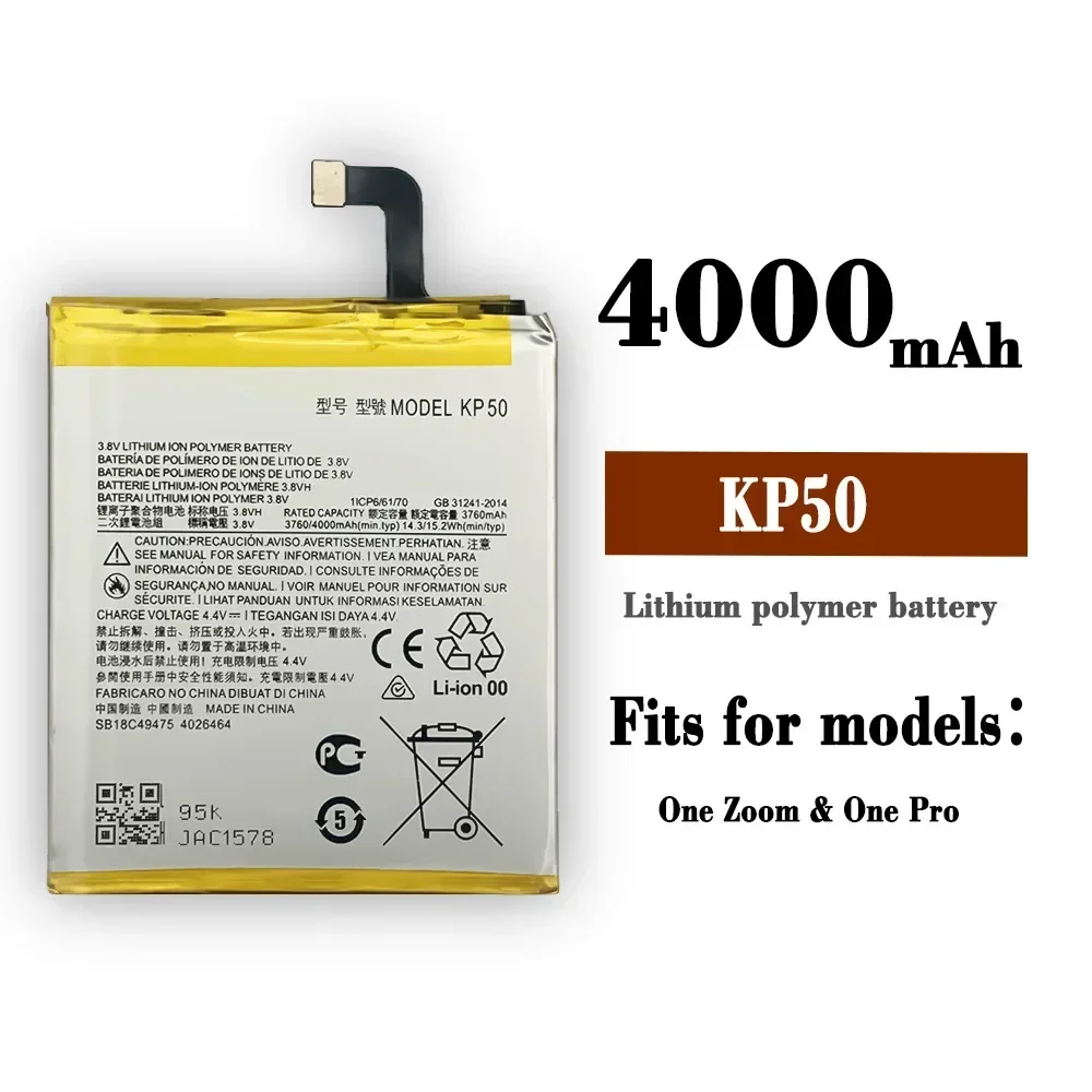 

High Quality Replacement Battery For Motorola One Zoom One Pro Battery KP50 Mobile Phone New Built-in Batteries