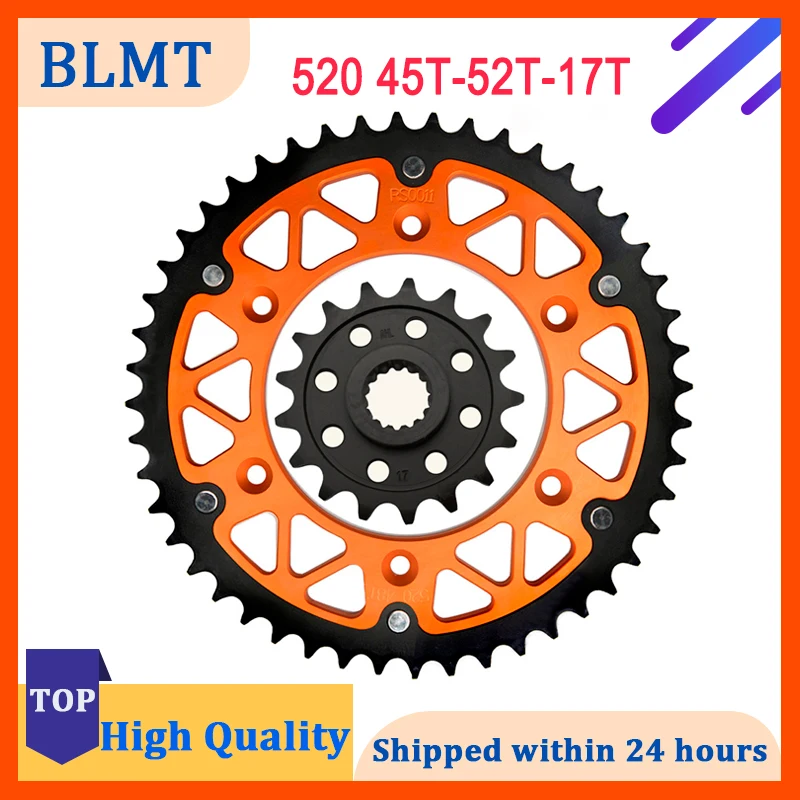 

520 Motorcycle 45T-52T 17T Front & Rear Sprocket For 620 640 LC4 690 R Rally SM Ltd.Ed. SMC SMR SMCR 790 890 Adventure R L