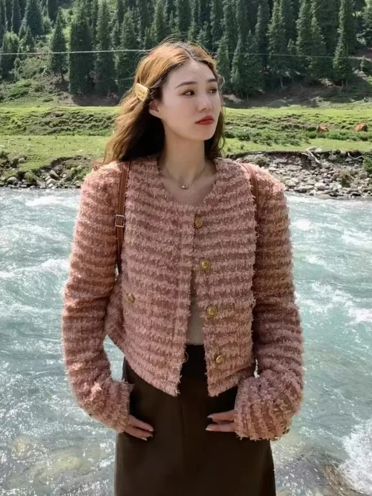 High Quality Tweed Jacket Women Autumn Winter Fashion Luxury Brand Short Coats Jaqueta Casacos